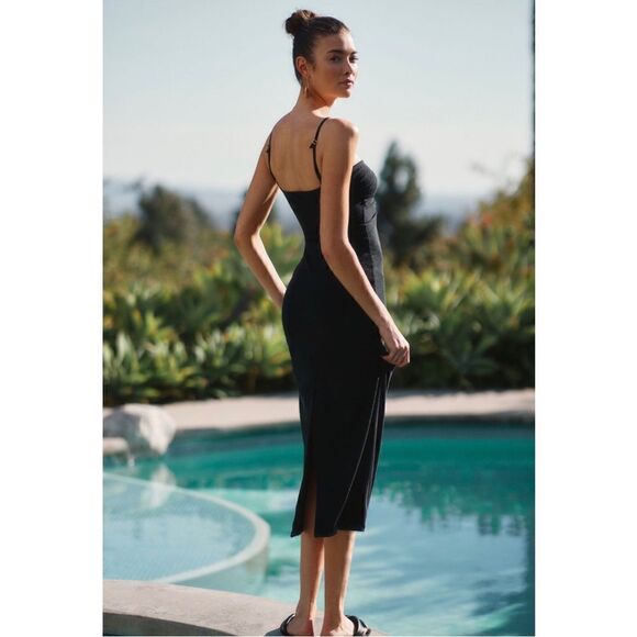 NEW Anthropologie LSPACE Ellery Black Halter Cutout Midi Dress Large or X-Large - Picture 4 of 4